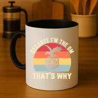 Because Im The DM Thats Why Gift Retro RPG Dice Dragon Mug
