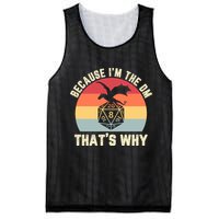 Because Im The DM Thats Why Gift Retro RPG Dice Dragon Mesh Reversible Basketball Jersey Tank