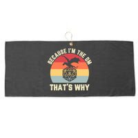 Because Im The DM Thats Why Gift Retro RPG Dice Dragon Large Microfiber Waffle Golf Towel