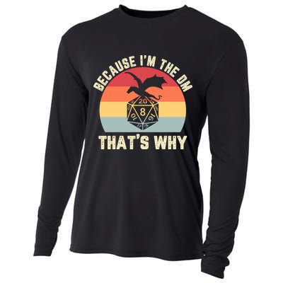 Because Im The DM Thats Why Gift Retro RPG Dice Dragon Cooling Performance Long Sleeve Crew