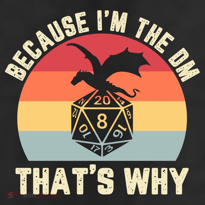 Because Im The DM Thats Why Gift Retro RPG Dice Dragon 25L Jumbo Tote