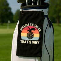 Because Im The DM Thats Why Gift Retro RPG Dice Dragon Golf Towel
