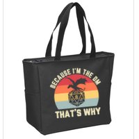 Because Im The DM Thats Why Gift Retro RPG Dice Dragon Zip Tote Bag