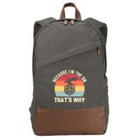 Because Im The DM Thats Why Gift Retro RPG Dice Dragon Cotton Canvas Backpack