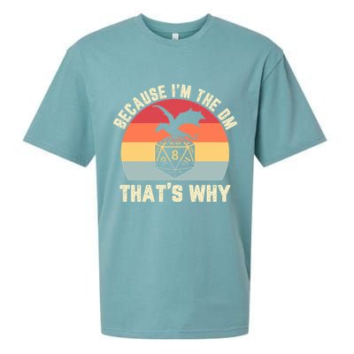 Because Im The DM Thats Why Gift Retro RPG Dice Dragon Sueded Cloud Jersey T-Shirt