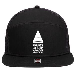 Believe In The Magic Of Christmas 7 Panel Mesh Trucker Snapback Hat