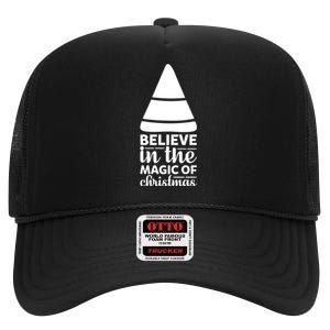 Believe In The Magic Of Christmas High Crown Mesh Back Trucker Hat