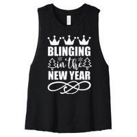 Blinging In The New Year Women's Racerback Cropped Tank