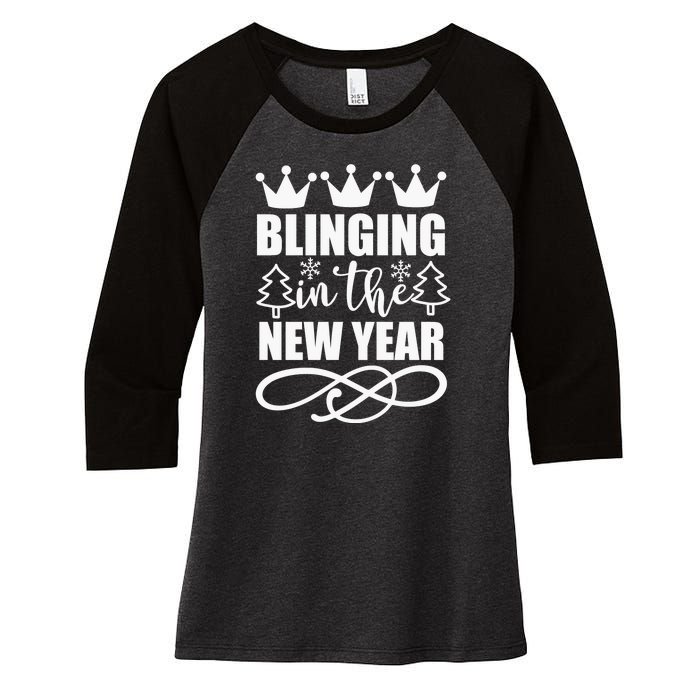 Blinging In The New Year Women's Tri-Blend 3/4-Sleeve Raglan Shirt