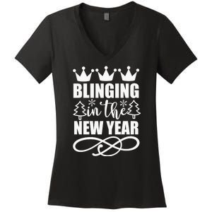 Blinging In The New Year Women's V-Neck T-Shirt