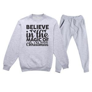 Believe In The Magic Of Christmas Premium Crewneck Sweatsuit Set