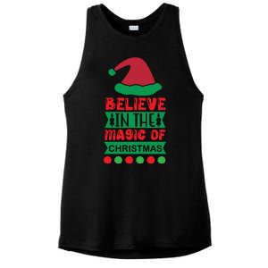 Believe In The Magic Of Christmas Ladies PosiCharge Tri-Blend Wicking Tank