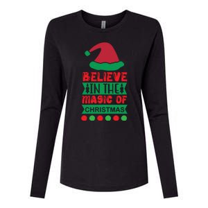 Believe In The Magic Of Christmas Womens Cotton Relaxed Long Sleeve T-Shirt