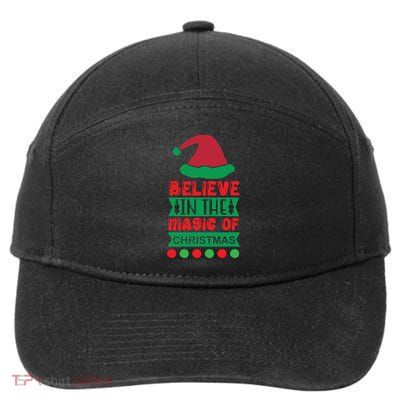 Believe In The Magic Of Christmas 7-Panel Snapback Hat