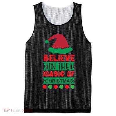 Believe In The Magic Of Christmas Mesh Reversible Basketball Jersey Tank
