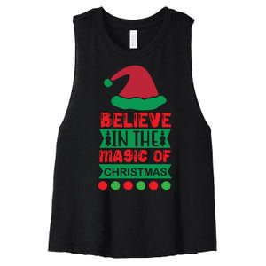 Believe In The Magic Of Christmas Women's Racerback Cropped Tank