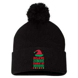 Believe In The Magic Of Christmas Pom Pom 12in Knit Beanie