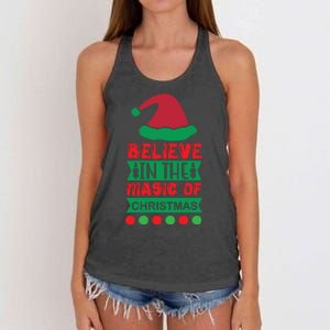 Believe In The Magic Of Christmas Women's Knotted Racerback Tank