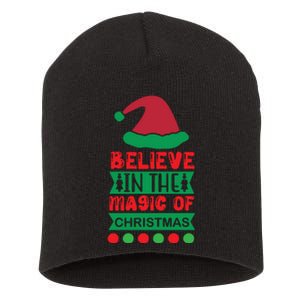 Believe In The Magic Of Christmas Short Acrylic Beanie