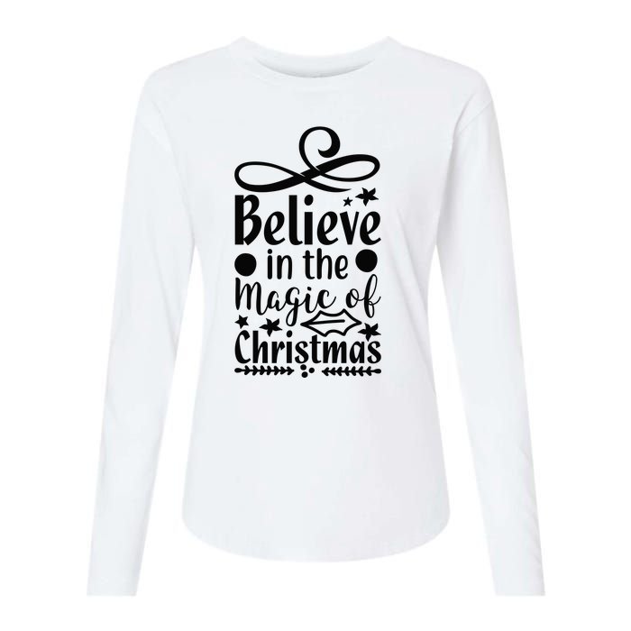 Believe In The Magic Of Christmas Womens Cotton Relaxed Long Sleeve T-Shirt