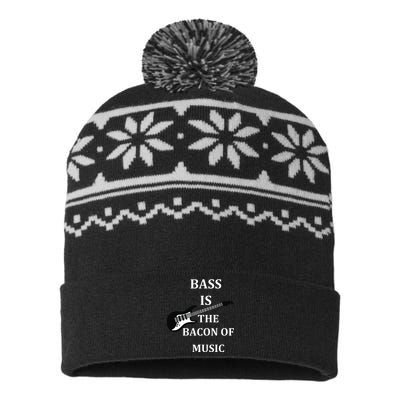 Bass Is The Bacon Of Music Bass Players USA-Made Snowflake Beanie