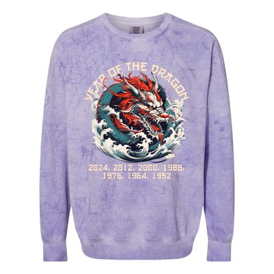 Born In The Lunar Year Of Dragon Wood Dragon 2024 Chinese Colorblast Crewneck Sweatshirt