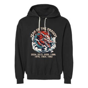 Born In The Lunar Year Of Dragon Wood Dragon 2024 Chinese Garment-Dyed Fleece Hoodie