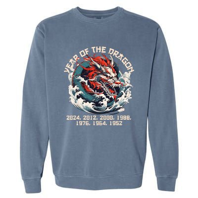 Born In The Lunar Year Of Dragon Wood Dragon 2024 Chinese Garment-Dyed Sweatshirt