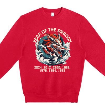 Born In The Lunar Year Of Dragon Wood Dragon 2024 Chinese Premium Crewneck Sweatshirt