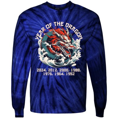 Born In The Lunar Year Of Dragon Wood Dragon 2024 Chinese Tie-Dye Long Sleeve Shirt