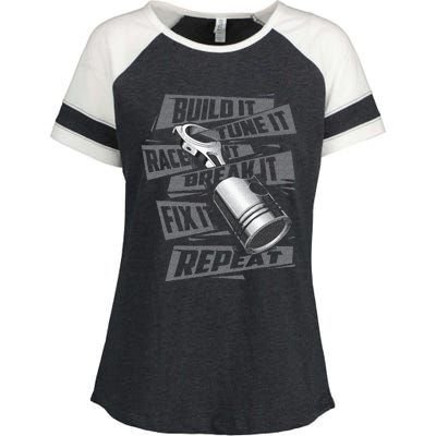 Build It Tune It Race It Break It Race Car Enthusiast Enza Ladies Jersey Colorblock Tee