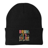 Bruh It.s Test Day You Got This Testing Day Teache.r Knit Cap Winter Beanie
