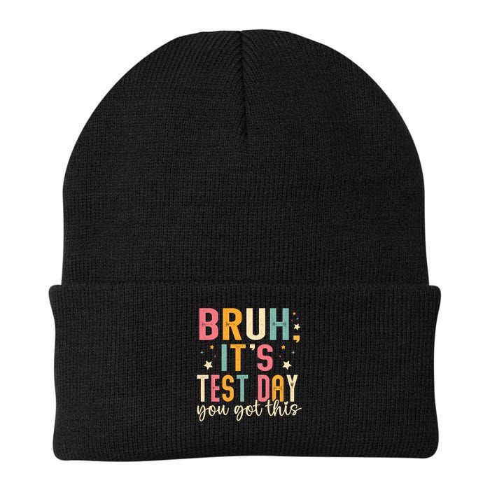 Bruh It.s Test Day You Got This Testing Day Teache.r Knit Cap Winter Beanie