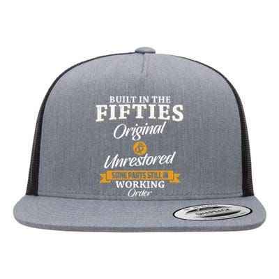 Built In The Fifties Built In The 50s Birthday Flat Bill Trucker Hat