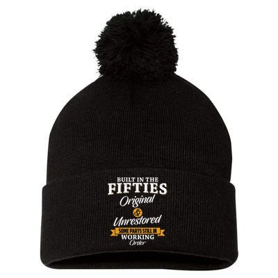 Built In The Fifties Built In The 50s Birthday Pom Pom 12in Knit Beanie