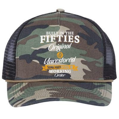 Built In The Fifties Built In The 50s Birthday Retro Rope Trucker Hat Cap