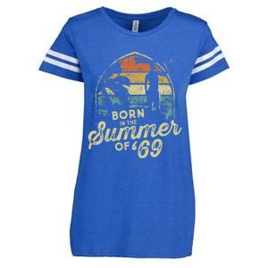 Born In The Summer Of 69 54th Birthday Gifts Funny 1969 Bday Enza Ladies Jersey Football T-Shirt