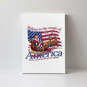 Believe In The Magic Of America Trump Riding Reindeer Canvas