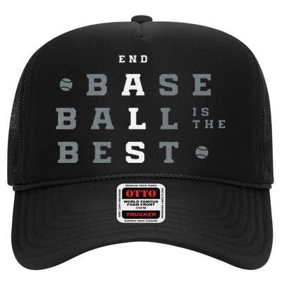 Baseball Is The Best End Als High Crown Mesh Back Trucker Hat