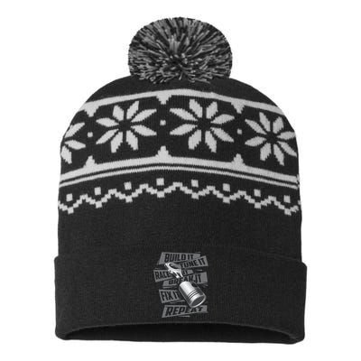 Build It Tune It Race It Break It Race Car Enthusiast USA-Made Snowflake Beanie