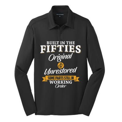 Built In The Fifties Built In The 50s Birthday Silk Touch Performance Long Sleeve Polo