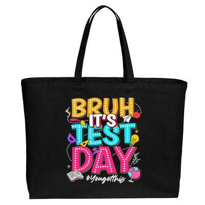 Bruh It’S Test Day You Got This Testing Day Teacher Students Cotton Canvas Jumbo Tote