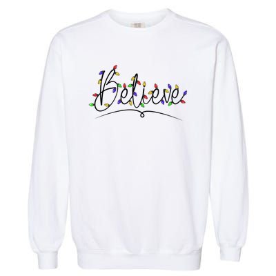 Believe In The Magic Of Christmas Festive Graphic Gift Garment-Dyed Sweatshirt