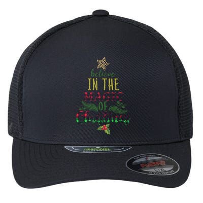 Believe In The Magic Of Christmas Funny Gift Flexfit Unipanel Trucker Cap