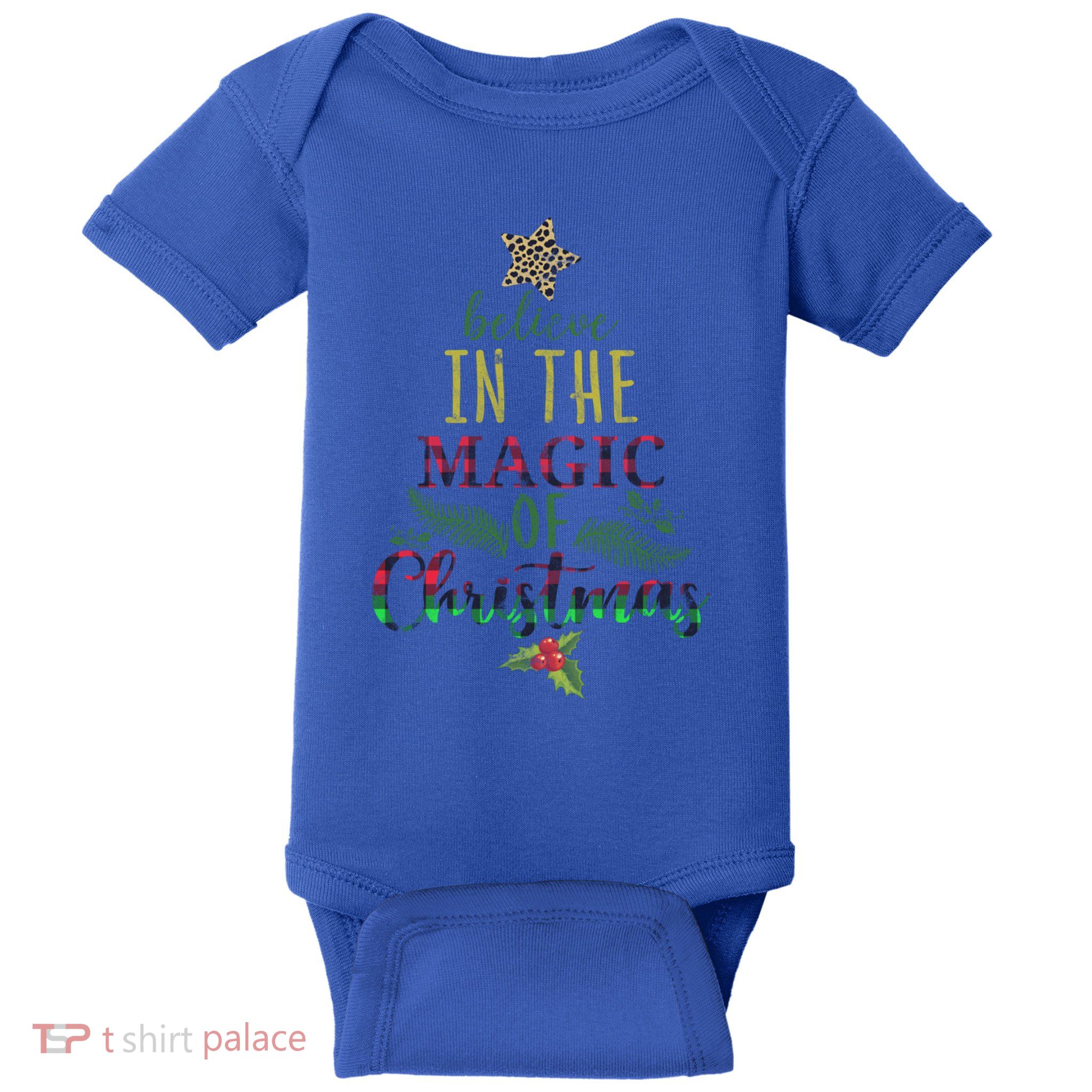 Believe In The Magic Of Christmas Funny Gift Baby Bodysuit