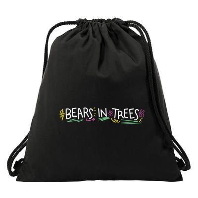 Bears In Trees Ocean Drawstring Bag