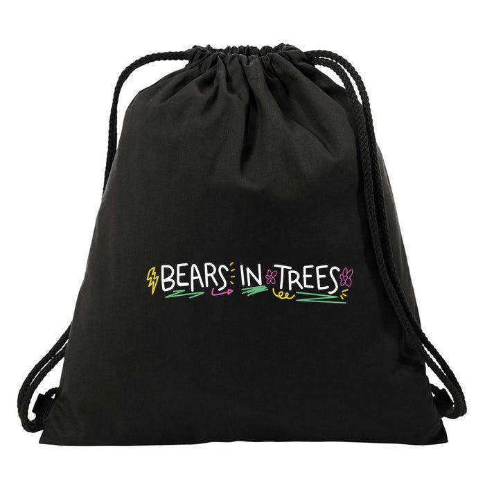 Bears In Trees Ocean Drawstring Bag
