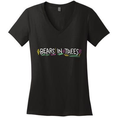Bears In Trees Ocean Women's V-Neck T-Shirt