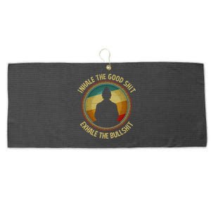 Buddha Inhale The Good Shit Exhale The Bullshit Funny Gift Large Microfiber Waffle Golf Towel