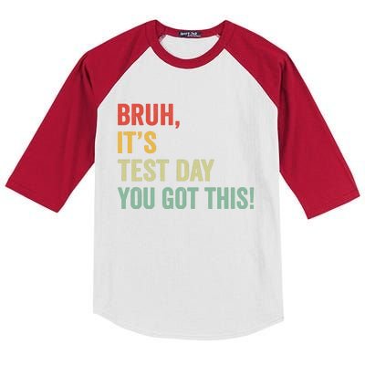 Bruh ItS Test Day You Got This Vintage Kids Colorblock Raglan Jersey